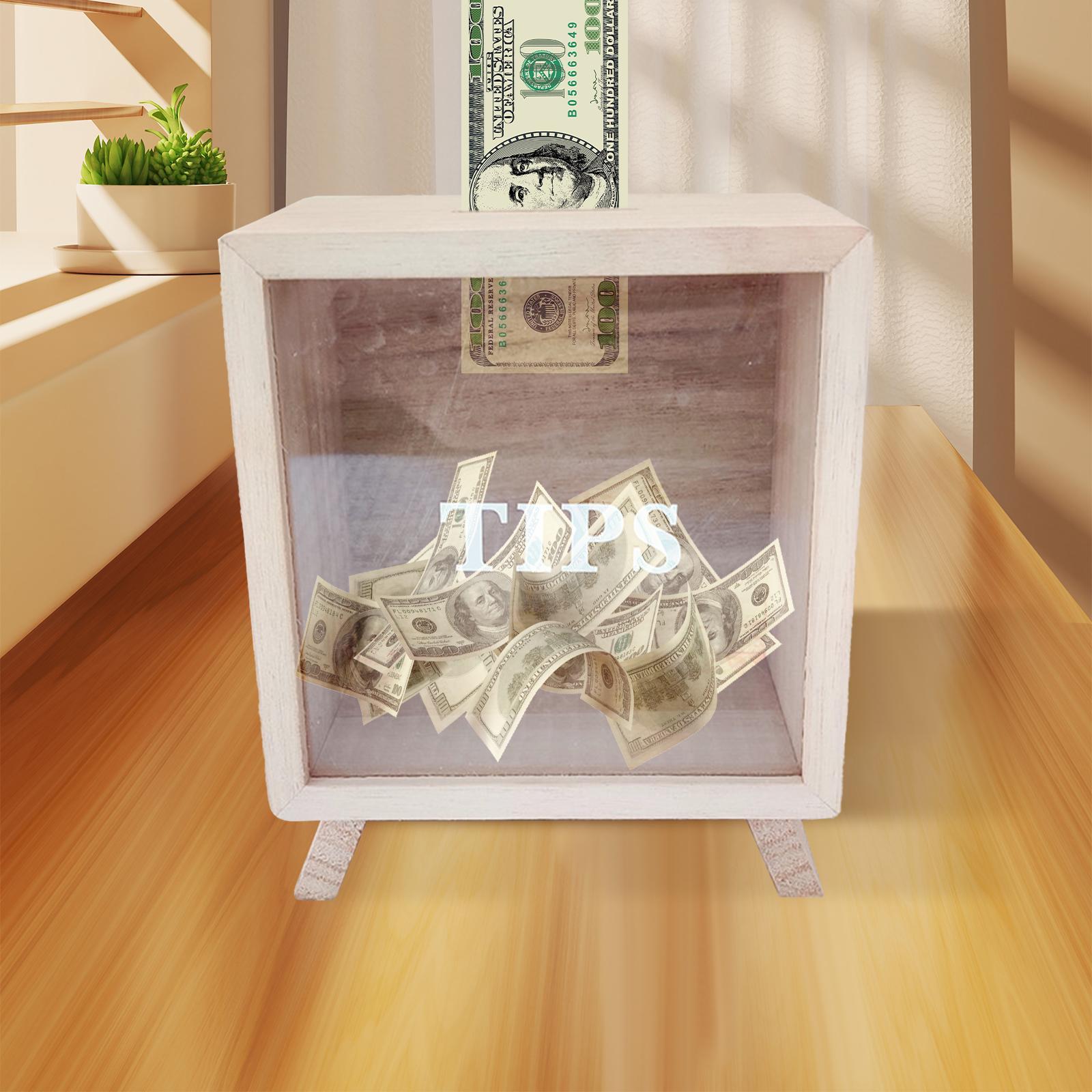 Wooden Creative Piggy Bank Multipurpose Money Saving for Birthday Gift