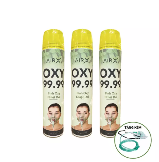 Combo 3 Bình Oxy Nhiệt Đới 8000ml tặng kèm 1 mặt nạ