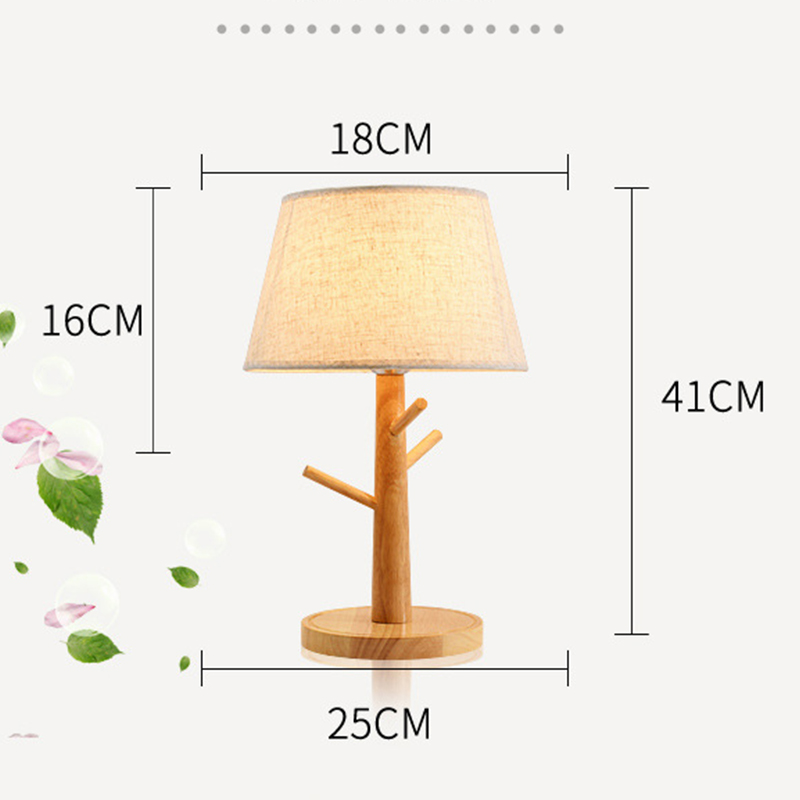 Đèn ngủ decor - đèn ngủ để bàn - đèn ngủ gỗ để đầu giường LACOCI cao cấp đã bao gồm bóng LED chuyên dụng