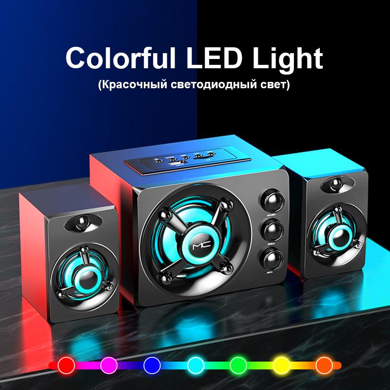 Loa âm thanh nổi HIFI 3D LED đầy màu sắc LIGHT BASS BASS AUX USB WIRED WIRELESS WIRELET AUDIO Nhà hát Nhà