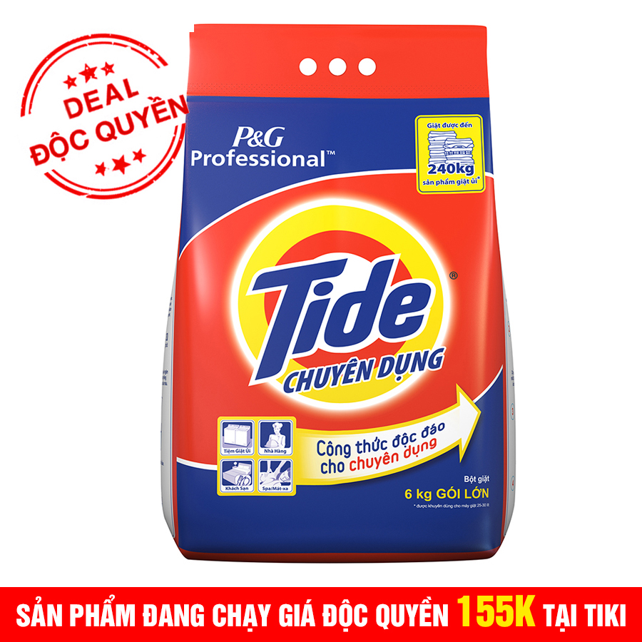 Bột Giặt Tide Trắng Sạch Chuyên Dụng (6kg)