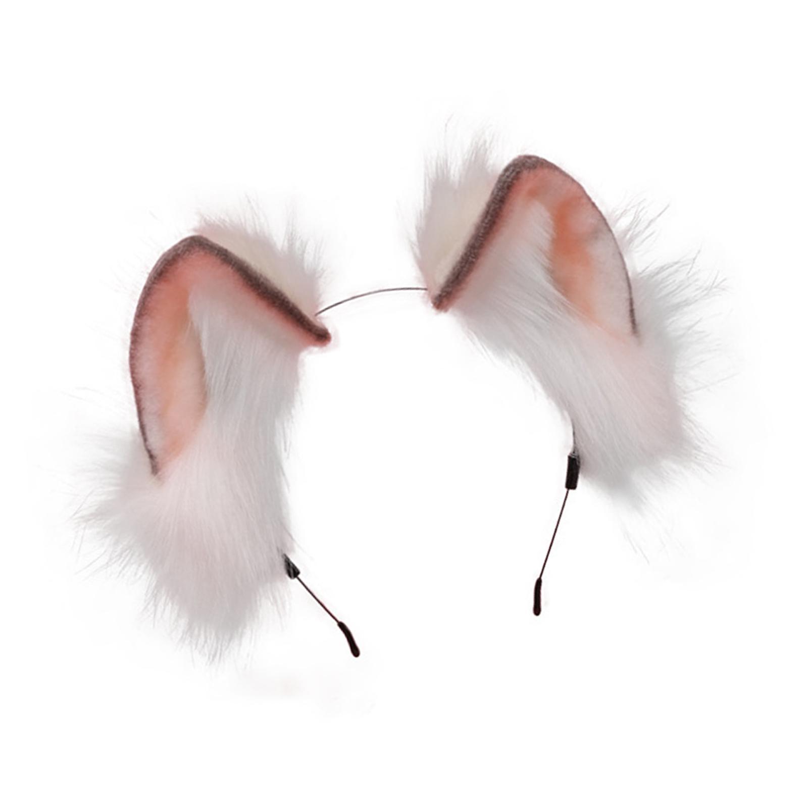 Cute Animal Ears Headband Furry Fox Ears Costume Dress up Plush Hairband Headdress Hair Accessories for Lolita Cosplay Halloween Stage Shows