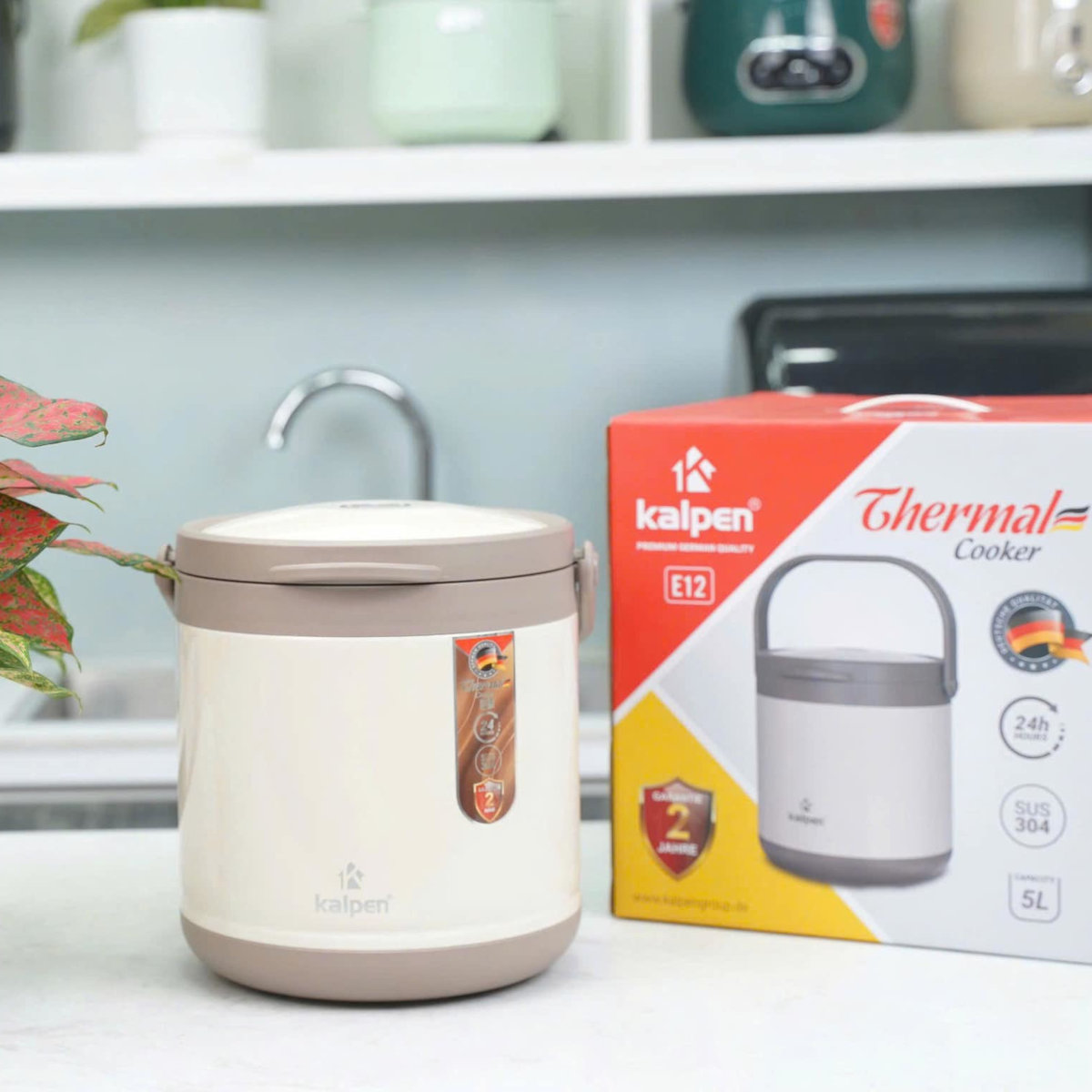 Nồi ủ nhiệt chân không 5L Kalpen E12 chuẩn hàng Đức, bảo hành 2 năm - Hàng chính hãng