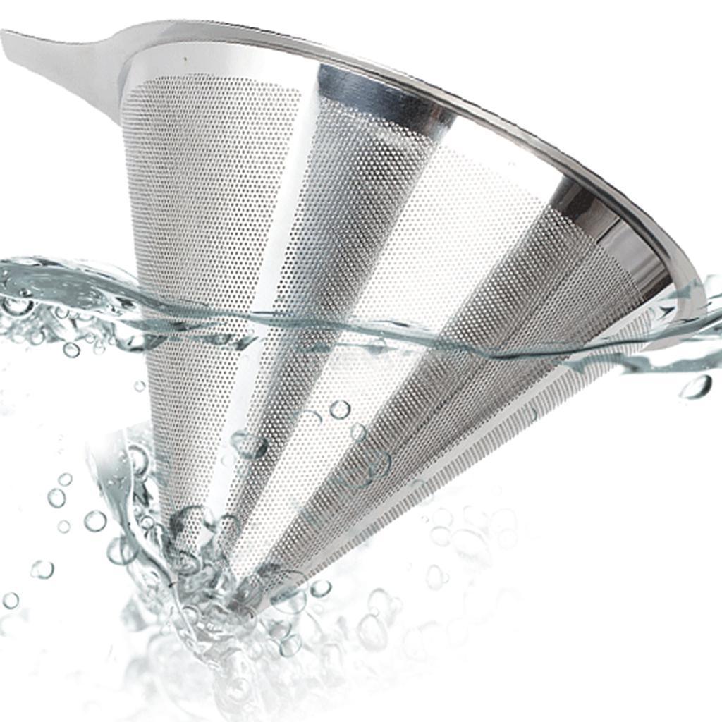 3x Stainless steel Pour Over Drip Mesh Coffee Tea Cone Filter Maker #3