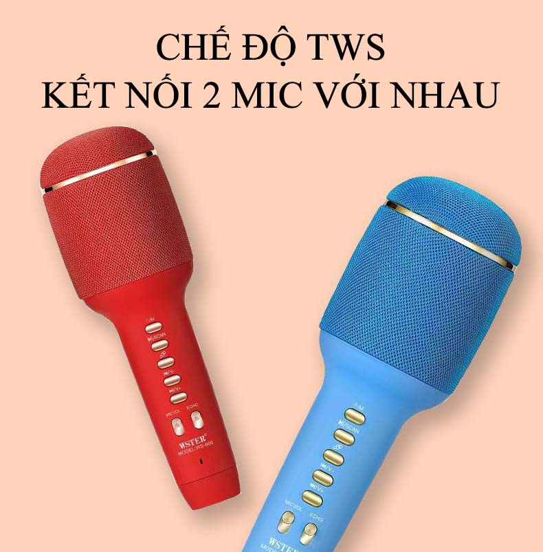 Micro Không Dây Hát Karaoke Kèm Loa Bluetooth Mini Cao Cấp WS-900 Nâng giọng cực chất Loa Bluetooth Karaoke Mini Gia Đình Có Thu Âm Có Thẻ Nhớ USB AUX Mic LiveStream Không Dây Giá Rẻ Bản Nâng Cấp