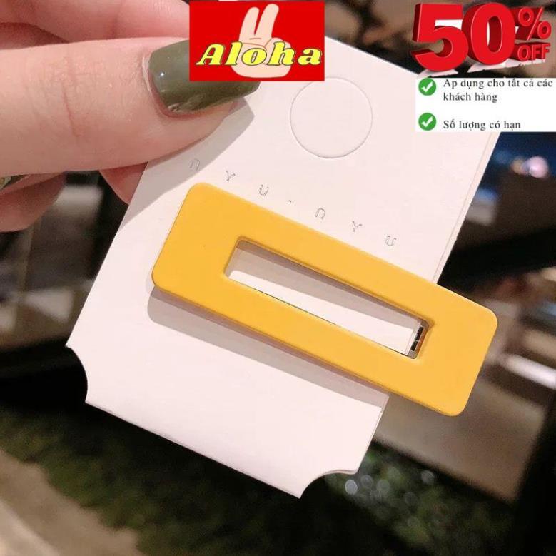 1 Kẹp Tóc Hình Vuông Màu Nhám Phong Cách Hàn Quốc Dễ Thương Cho Nữ ALOHASHOP TRẺ EM