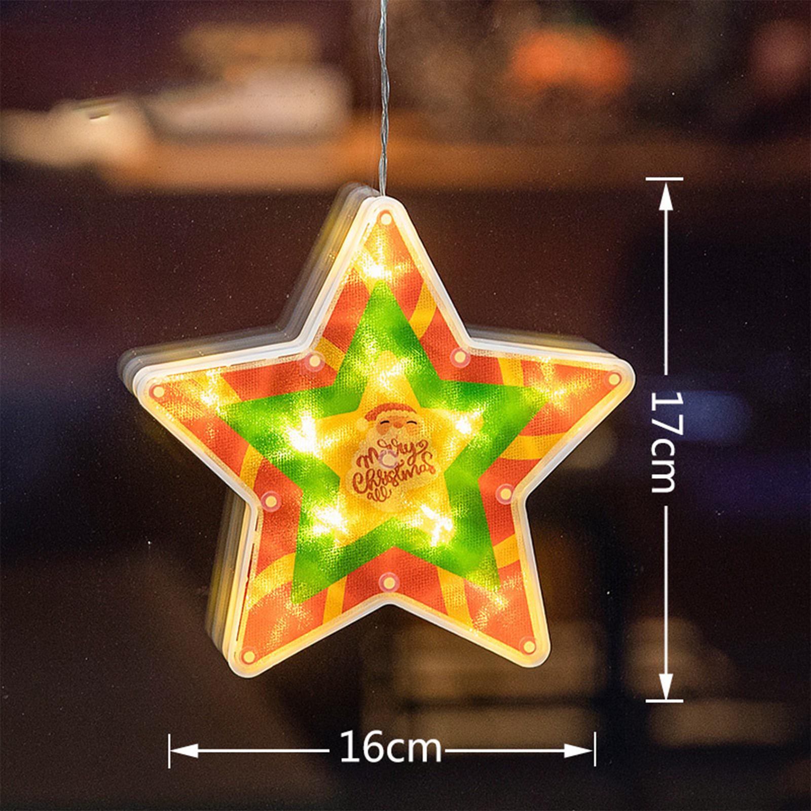 4Pcs Christmas Window Silhouette Lights Decorations Suction Cup LED Fairy Lamp Christmas Decoration for Door Window Holiday Home Decor