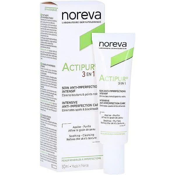 Kem mụn giảm tiết bả nhờn, giữ ẩm da Noreva Actipur 3 En 1 Care 30ml