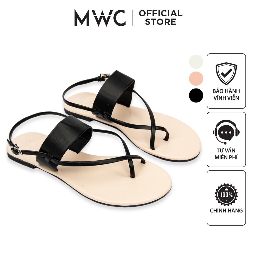 Giày MWC 2896 - Giày Sandal Xỏ Ngón Quai Ngang Phối Dây Mảnh Ôm Chân Đế Bệt Rẻ Bền Đẹp