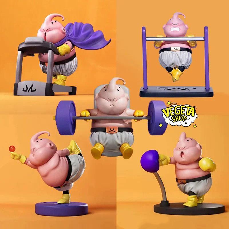 Mô hình Dragon ball - Mô hình Majin Buu béo tập gym tập tạ MajinBuu - Ma bư mập Ma bư béo - Full box - Cao 9~11cm