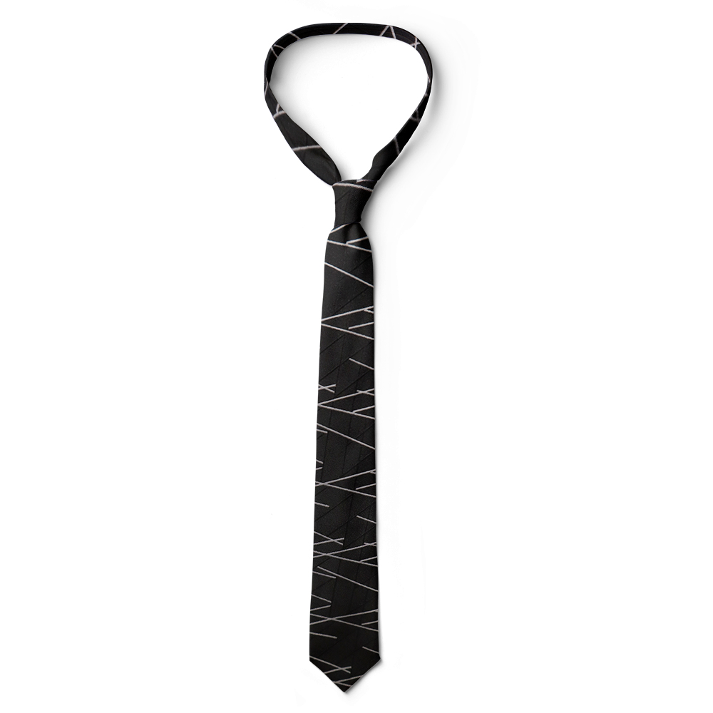 Cà vạt nam, cà vạt bản nhỏ, cà vạt 6cm-Cà vạt lẻ bản nhỏ 6cm màu đen họa tiết