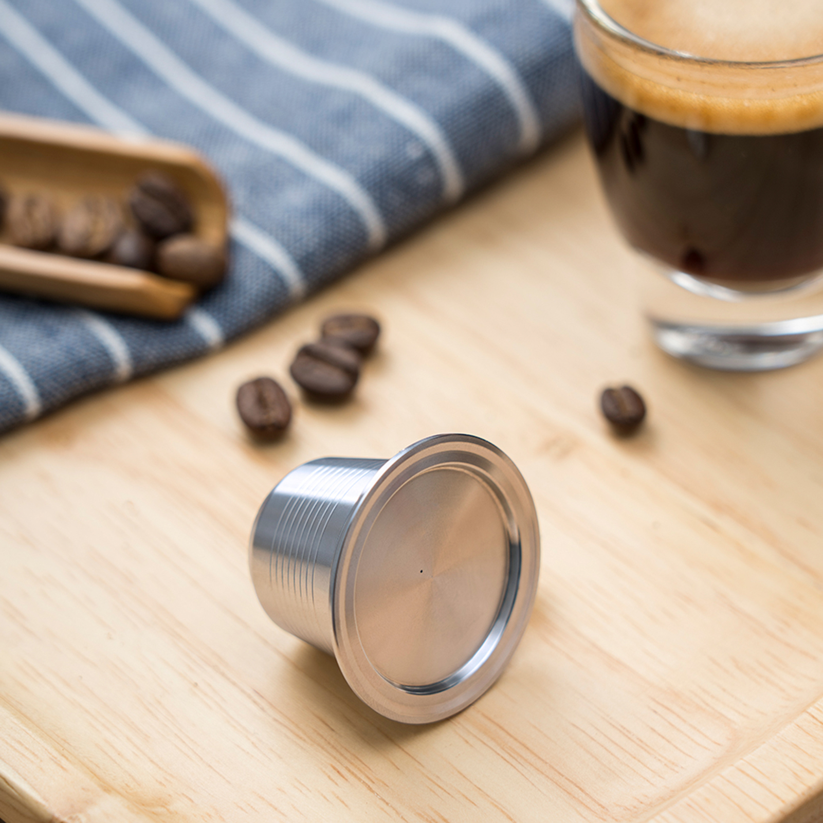 Viên cà phê bằng thép không gỉ có thể nạp lại cho máy pha cà phê espresso Nespresso