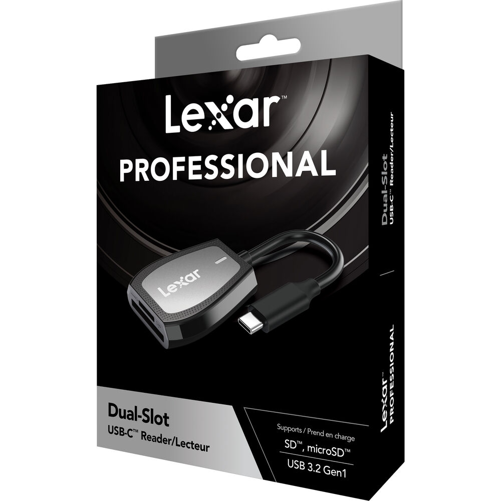 Đầu đọc thẻ Lexar Professional khe cắm kép USB Type-C - Hàng chính hãng