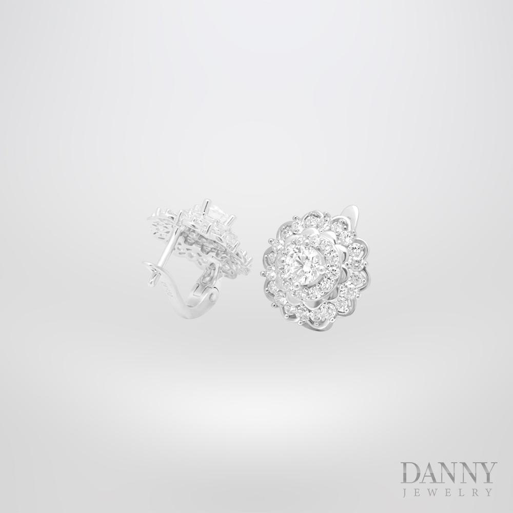 Bông Tai Nữ Bạc 925 Danny Jewelry Xi Bạch Kim Đính Đá CZ NI4GZ027