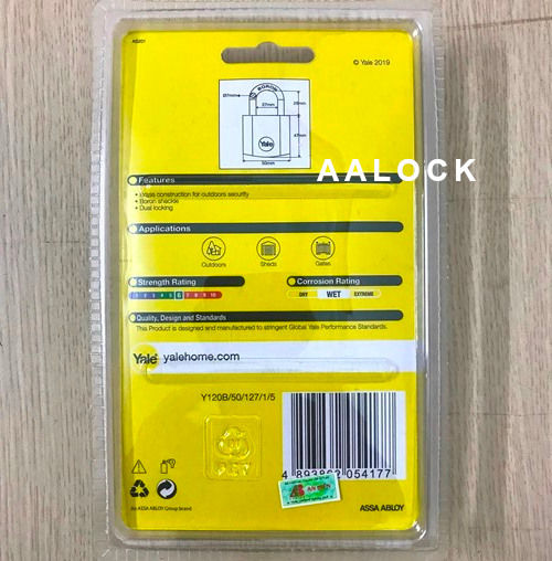 Ổ khoá bấm Yale Y120/50/127/1/5 size 50mm- loại khóa chống cắt, chống trộm cao cấp của Mỹ