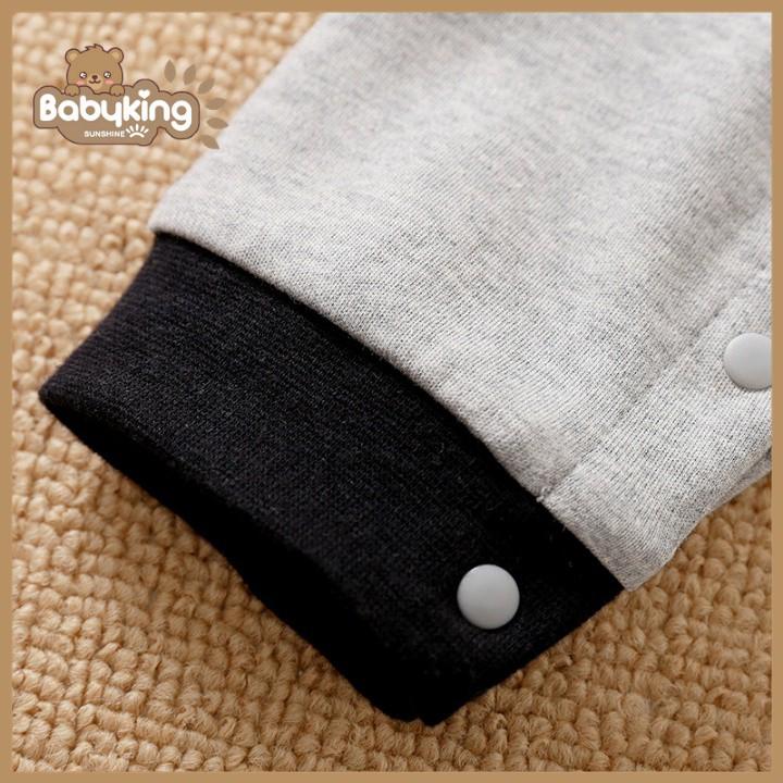 BodySuit,áo liền quần dễ thương dài tay kiểu bò xám cho bé , cotton 100%, thương hiệu Aiueo Nhật Bản.