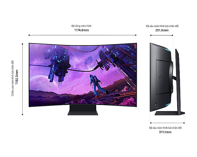 Màn Hình máy tính Odyssey Ark UHD LS55BG970NEXXV 165Hz Dòng 55 inch G97NB - Hàng chính hãng