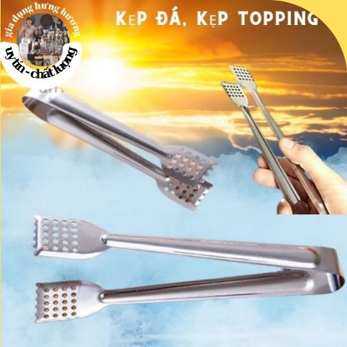 SALE GIÁ SỈ TẠI XƯỞNG Kẹp gắp thức ăn, kẹp gắp đá lỗ gắp đồ nướng bằng inox dài đẹp giá rẻ