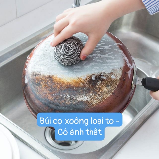 Búi Cọ Xoong Nồi, Chậu Rửa Không Rỉ Loại To