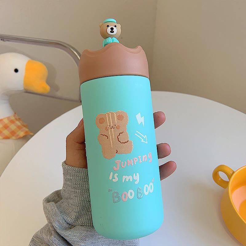Bình giữ nhiệt 350ml nắp hình thú dễ thương độc đáo