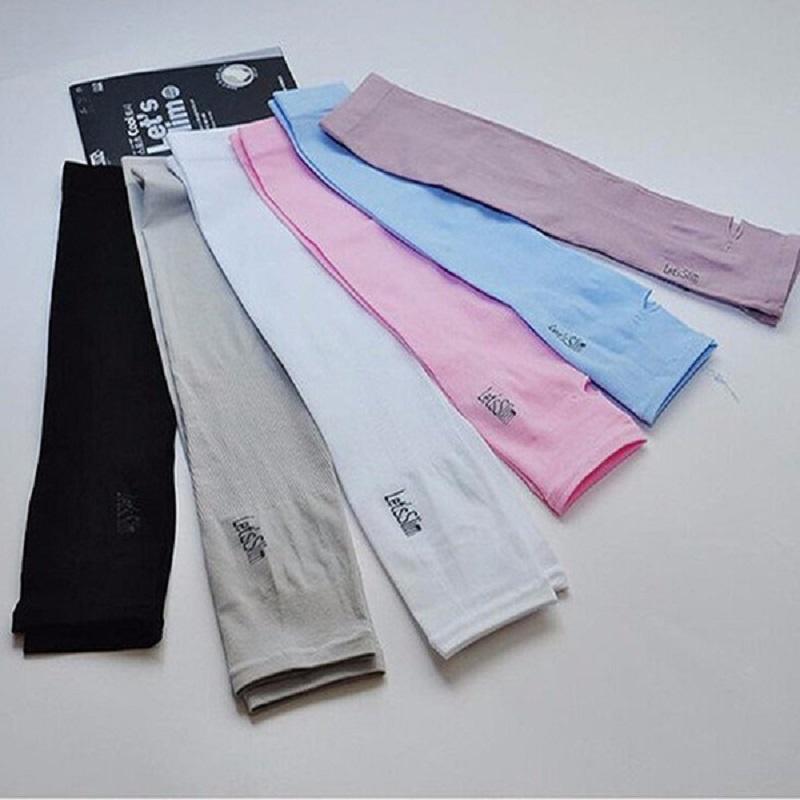 Găng Tay Chống Nắng Xỏ Ngón Kiểu Hàn Quốc Let's Slim Chất Liệu Cotton Co Giãn Dày Dặn Ngăn Tia UV, Nhiều Màu