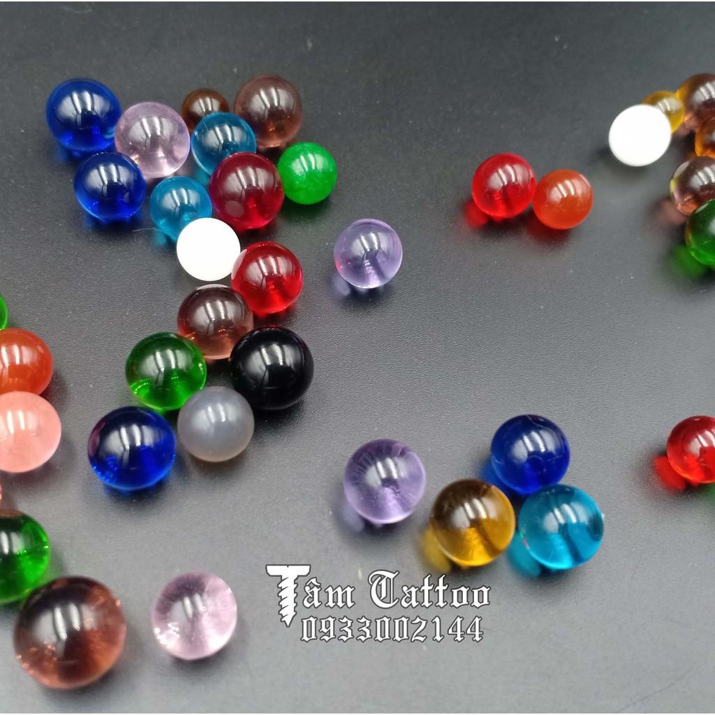 Bộ 2 bi tròn pha lê màu ngẫu nhiên kích thước 7/8/9mm