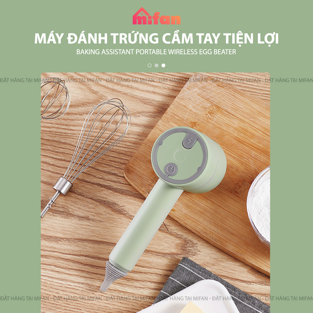 Máy Đánh Trứng Cầm Tay - Máy xay thịt, tỏi, ớt đa năng MIFAN 2021 - Hộp xay 250ml + 2 đầu đánh trứng sữa cafe - BH 3 THÁNG 1 ĐỔI 1