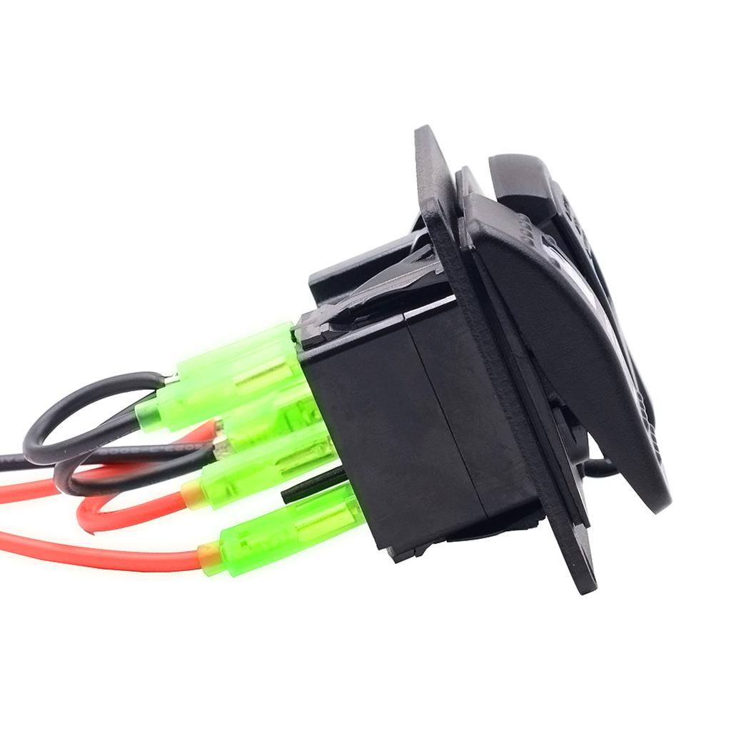 Zombie Lights Push  Dual USB Port Charger + Voltmeter DC 12/24V Car
