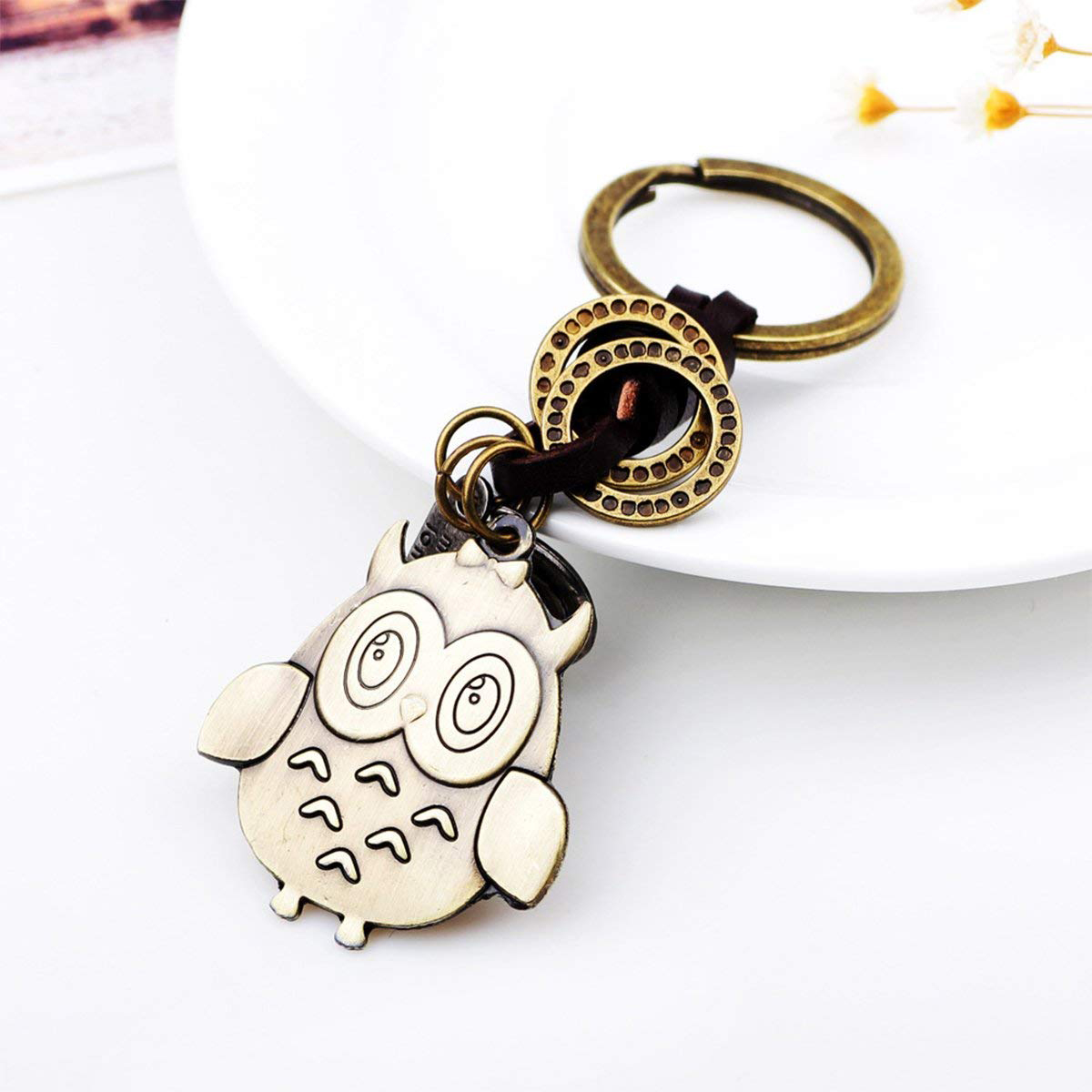 Móc Khóa Thép Cao Cấp Hình Cú Mèo Vintage Phong Cách Cổ Điển Châu Âu - Móc Khóa Nữ Đáng Yêu Vintage Owl Keychain