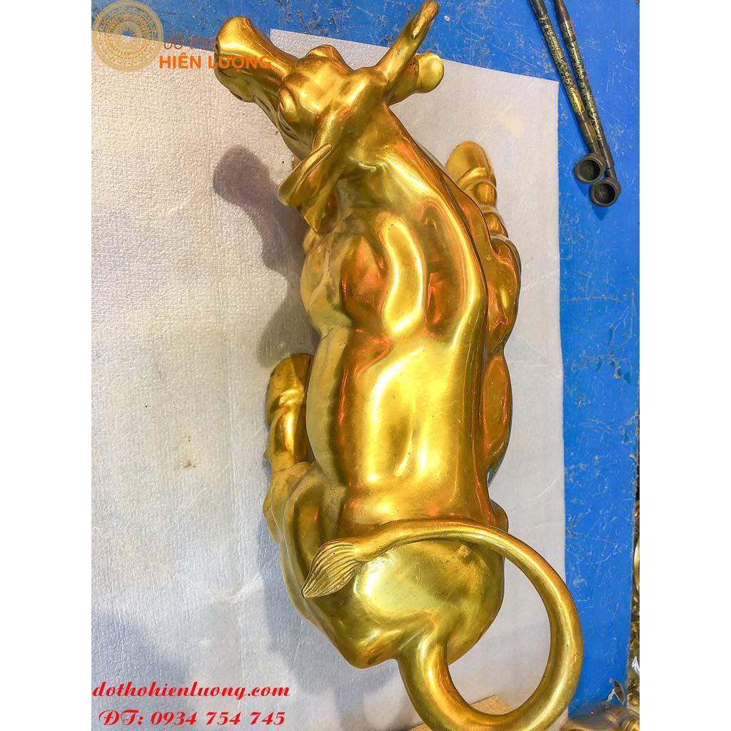 Tượng Trâu Chiến Cỡ Đại Dài 40cm Nặng 6kg-Tượng Trâu Đồng Phong Thủy
