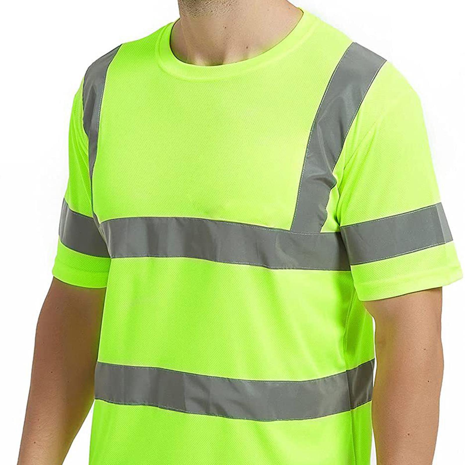 Safety T Shirts High Visibility Reflective Shirts for Work Road Construction