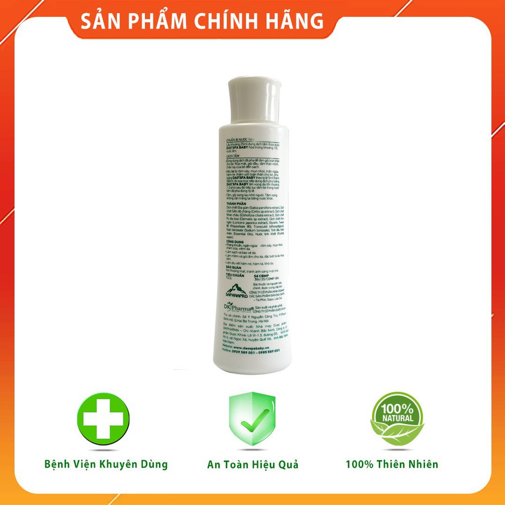 Nước tắm bé thảo dược người Dao Đỏ DK Pharma Dao'Spa Baby 150ml