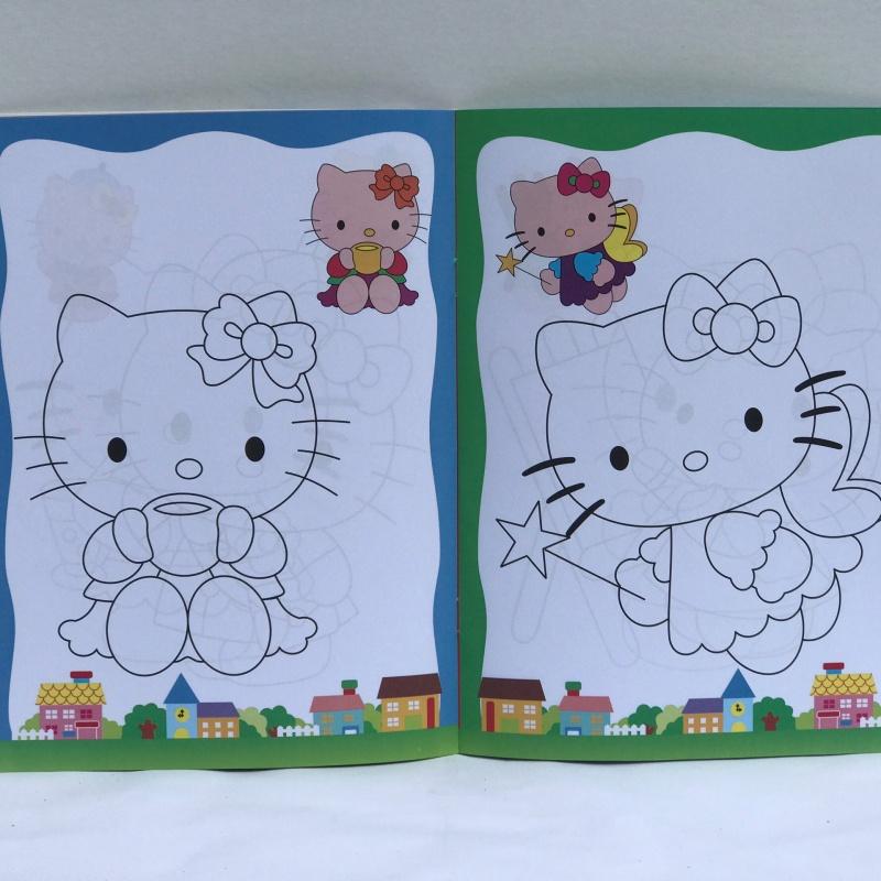 Combo 4 tập /vở bé tô màu helo kitty