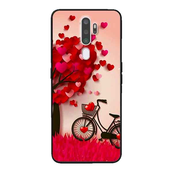 Ốp Lưng in cho Oppo A9 2020 Mẫu Nền Trái Tim 2 - Hàng Chính Hãng