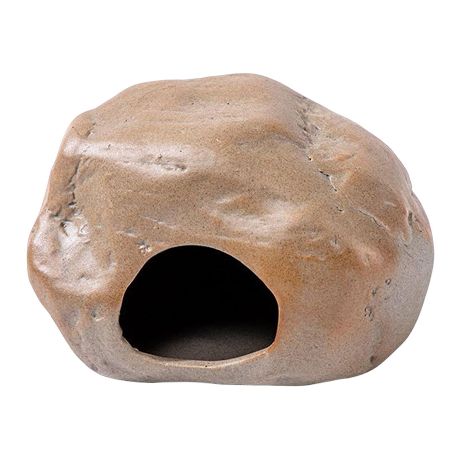 Stone Shape Hamster Hideout House Landscaping Hideaway Small Animals Cage Pets Habitat House Critter Bath for Dwarf Chipmunk Mice Gerbils