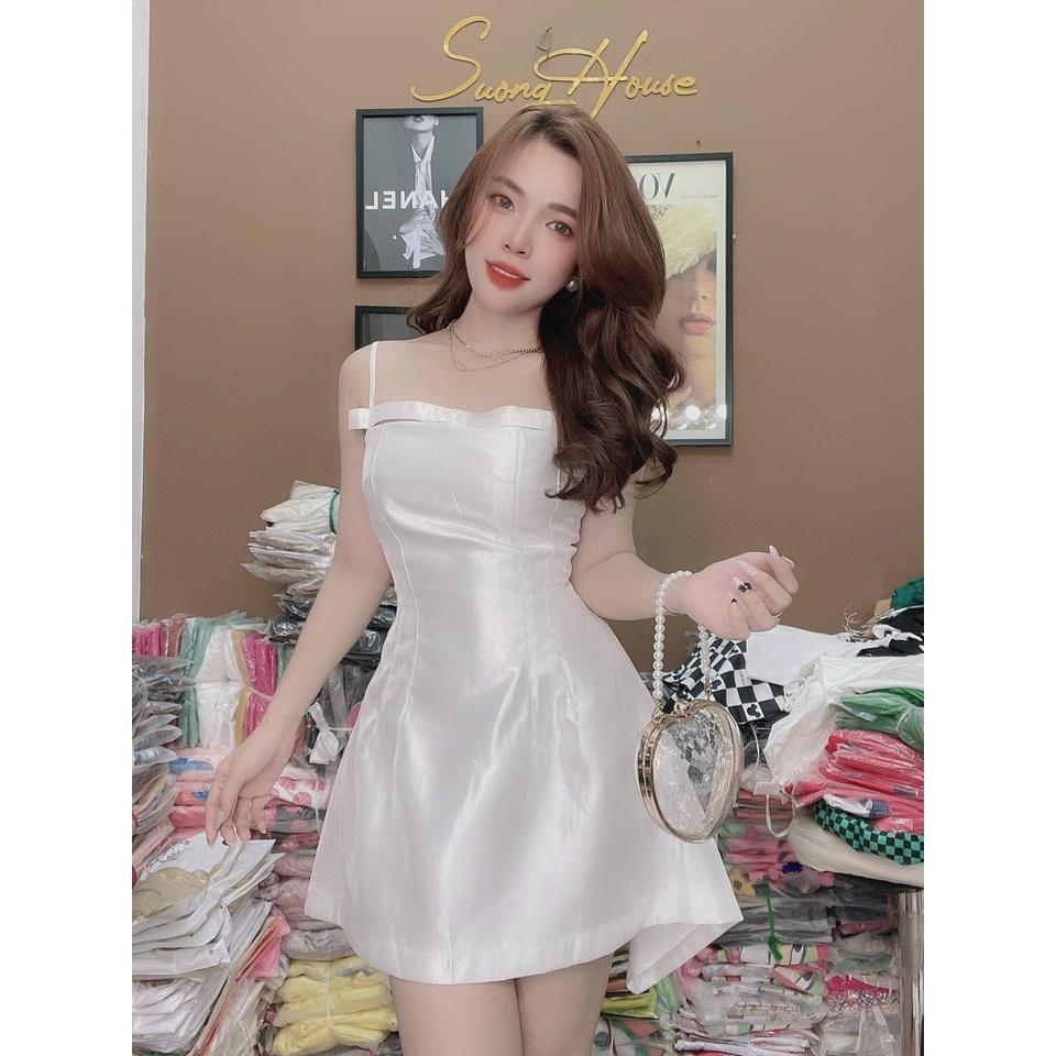 Sét đầm váy xòe 2 dây phối ren ngực kèm chân váy rời phù hợp xu hướng mới thiết kế sang chảnh