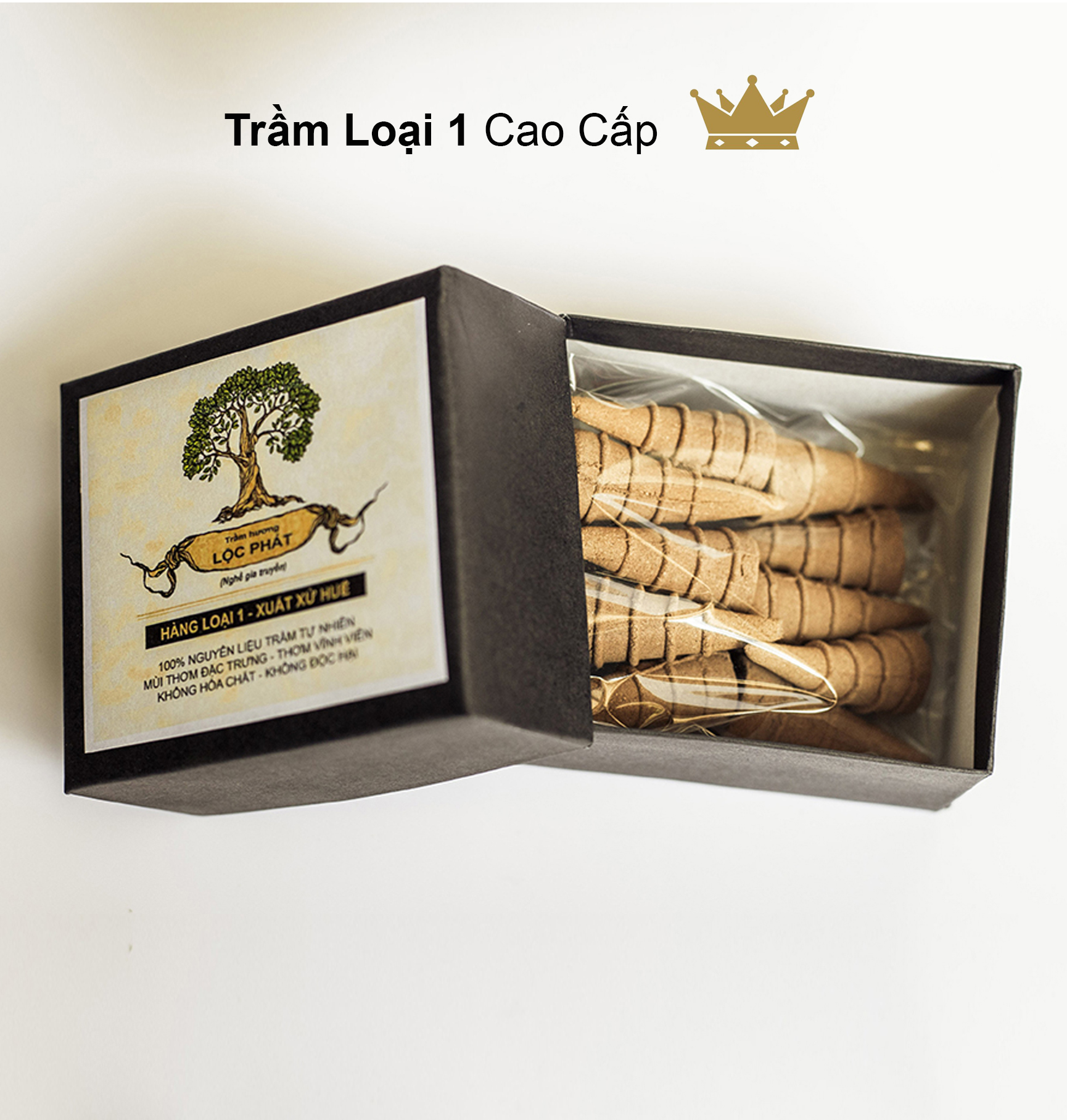 Nụ Trầm Hương Lộc Phát - Tự Nhiên - Cao Cấp - Loại 1 (hộp 20 viên)