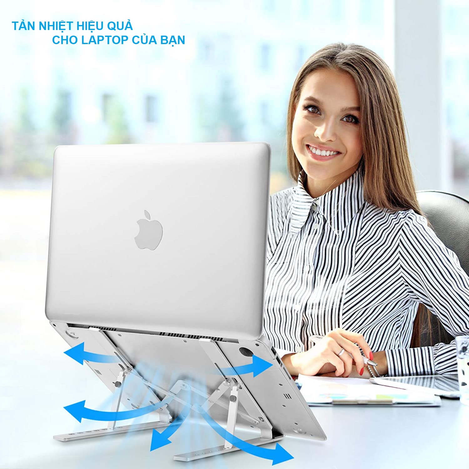 Hình ảnh Giá Đỡ Laptop Hợp Kim Nhôm Cao Cấp Dễ Dàng Gấp Gọn, Giúp Tản Nhiệt Laptop, Máy Tính Xách Tay - 07 Nấc Điều Chỉnh Góc Độ. Hàng Chính Hãng Tamayoko