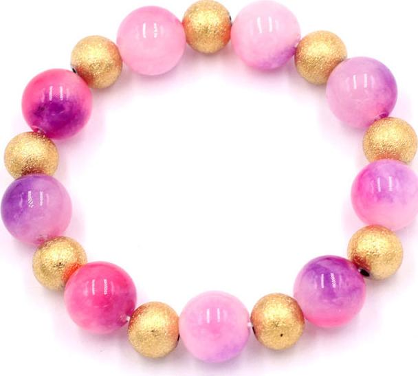 Vòng tay chuỗi hạt - đá thạch anh hồng tím 12 ly VTAHIHVM1 - hợp mệnh Hỏa, mệnh Thổ