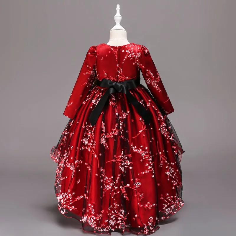 váy đầm công chúa đỏ đuôi tôm hoa đào tay lỡ từ 8-40 kí