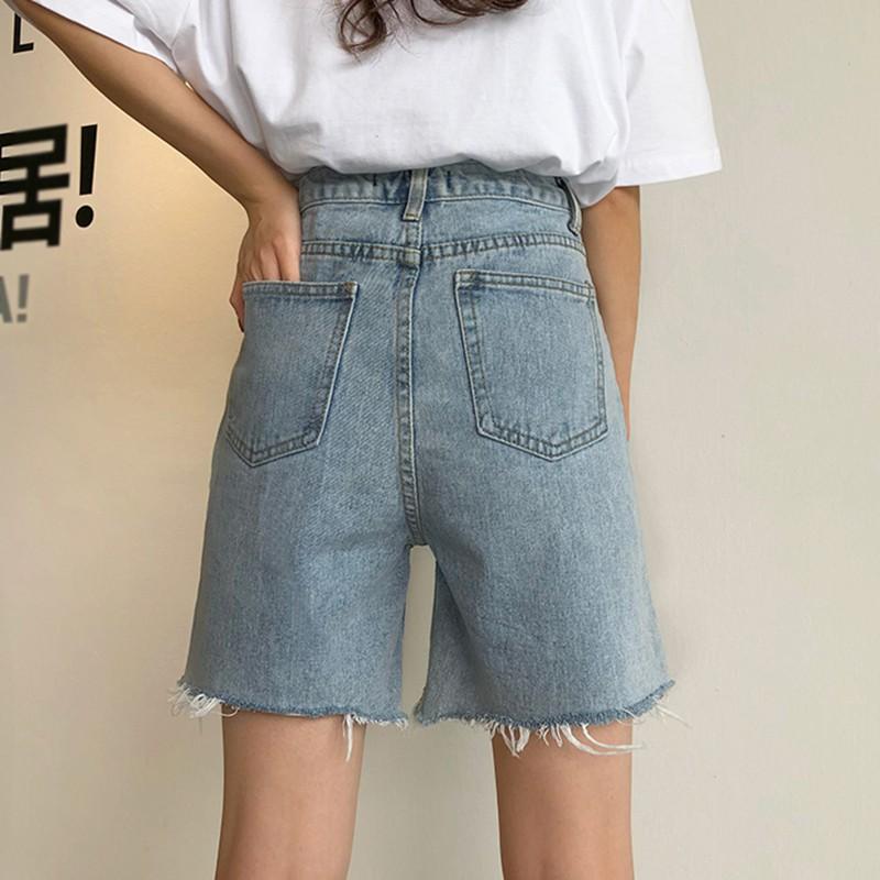 Quần Short Jean Ống Rộng Thời Trang Mùa Hè Dành Cho Nữ