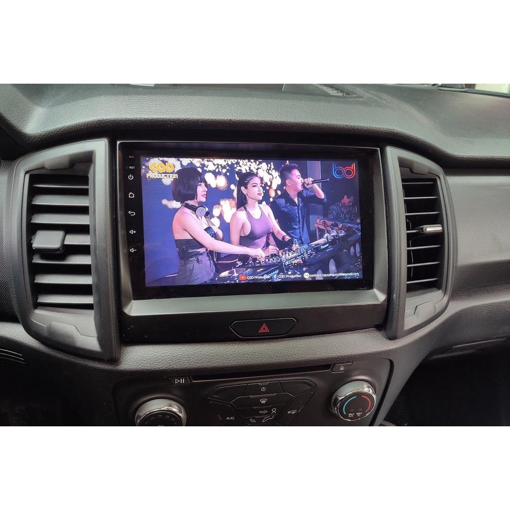 Mặt dưỡng kèm dây nguồn lắp màn hình android cho xe FORD RANGER 2017-2019