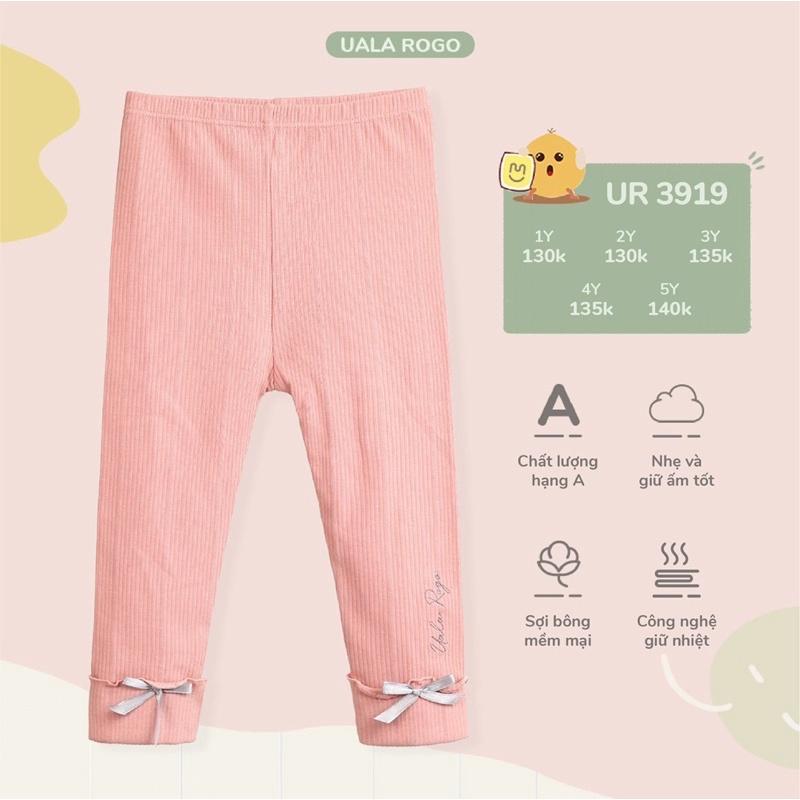 Quần Legging Cho Bé Gái Cotton Tăm Ualarogo