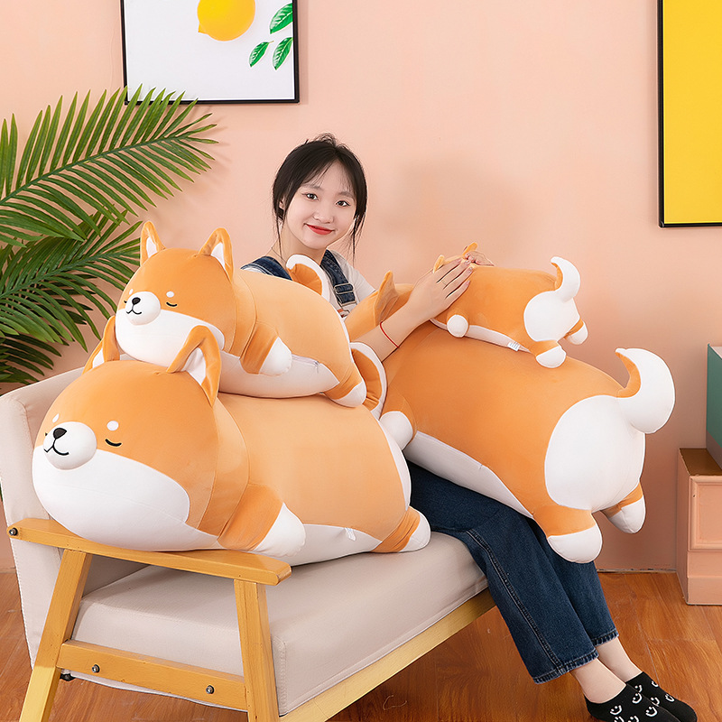 Gấu Bông Chó Shiba Nằm Ngủ Mập Ú Siêu Cưng Cute (35cm--->70cm) Gối Ôm Chó Shiba Ngủ Say Mẫu Mới Dễ Thương Đáng Yêu