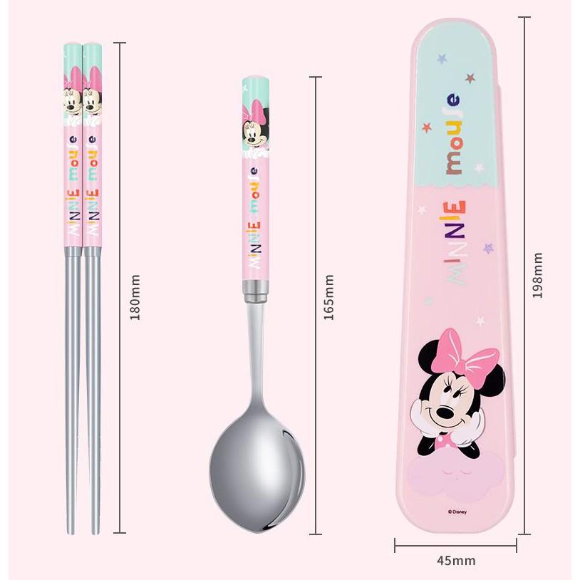 Bộ muỗng đũa inox in hình - Disney Kèm hộp đựng cho bé