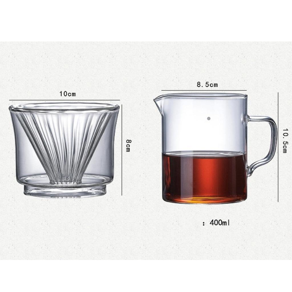 Glass Coffee Dripper Coffee Sharing Pot Removable Coffee Cone Brewer Filter