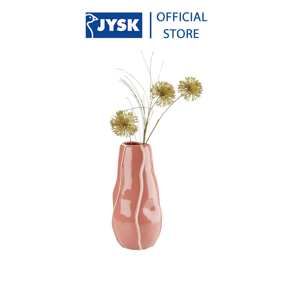 Lọ hoa | JYSK Ulf | gốm dolomite | hồng | DK15xC30cm