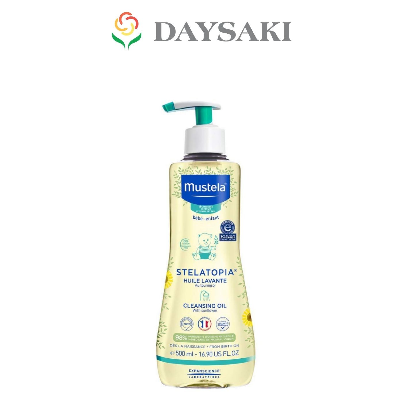 Mustela Dầu Làm Sạch Da Chàm Thể Tạng Stelatopia Cleansing Oil 500ml