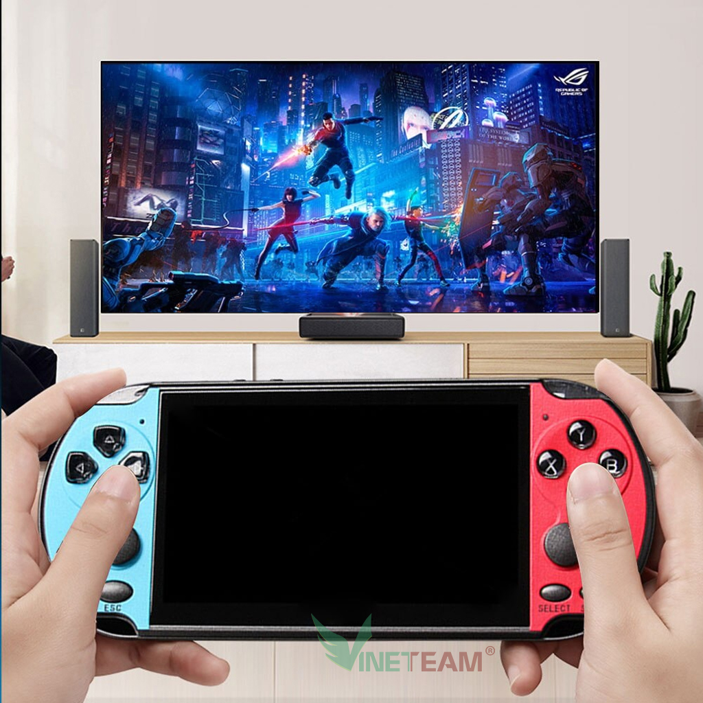 Máy Chơi Game Cầm Tay Vinetteam X7/X7 Plus Nghe Nhạc Xem Phim Chơi Game Màn Hình 4.3inch Bộ Nhớ 8Gb Tích Hợp 900 Trò Chơi - Hàng Chính Hãng