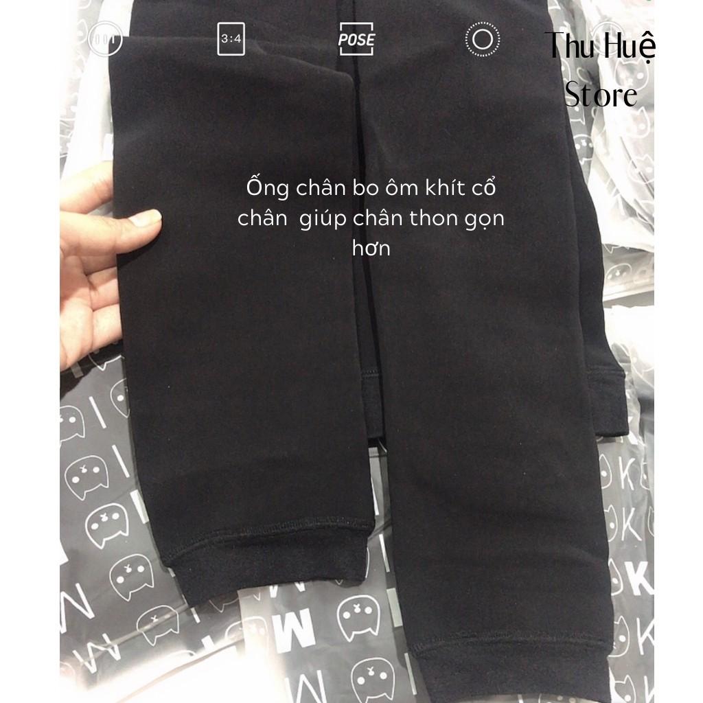 Quần Tất Lót Nỉ Lông Dáng Legging Hàng Quảng Châu Siêu Ấm Siêu Co Giãn Kèm Túi Zip